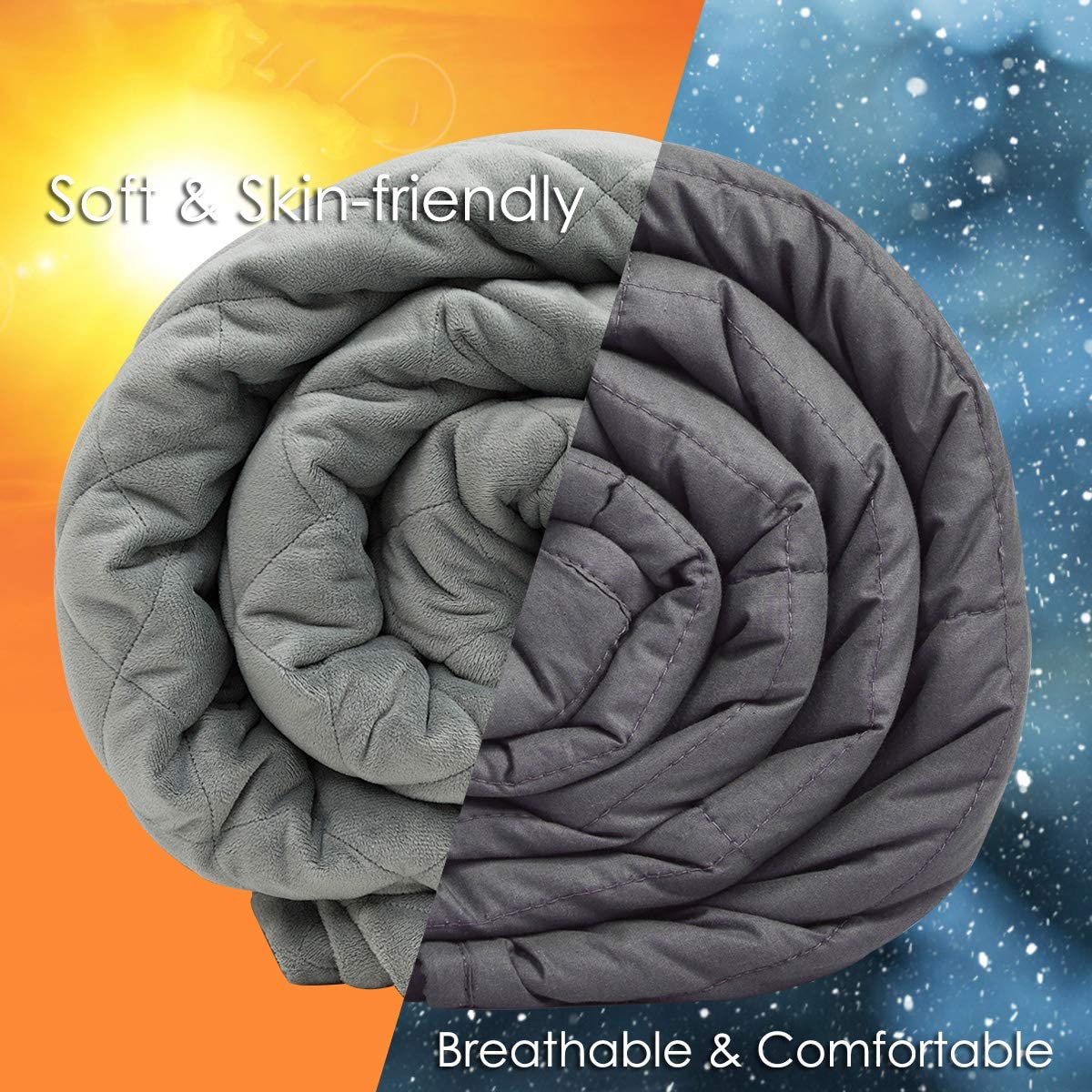 Adult Weighted Blanket & Removable Duvet Cover| 15-25 lbs, 60"x 80" | Queen Size Bed - Giantexus