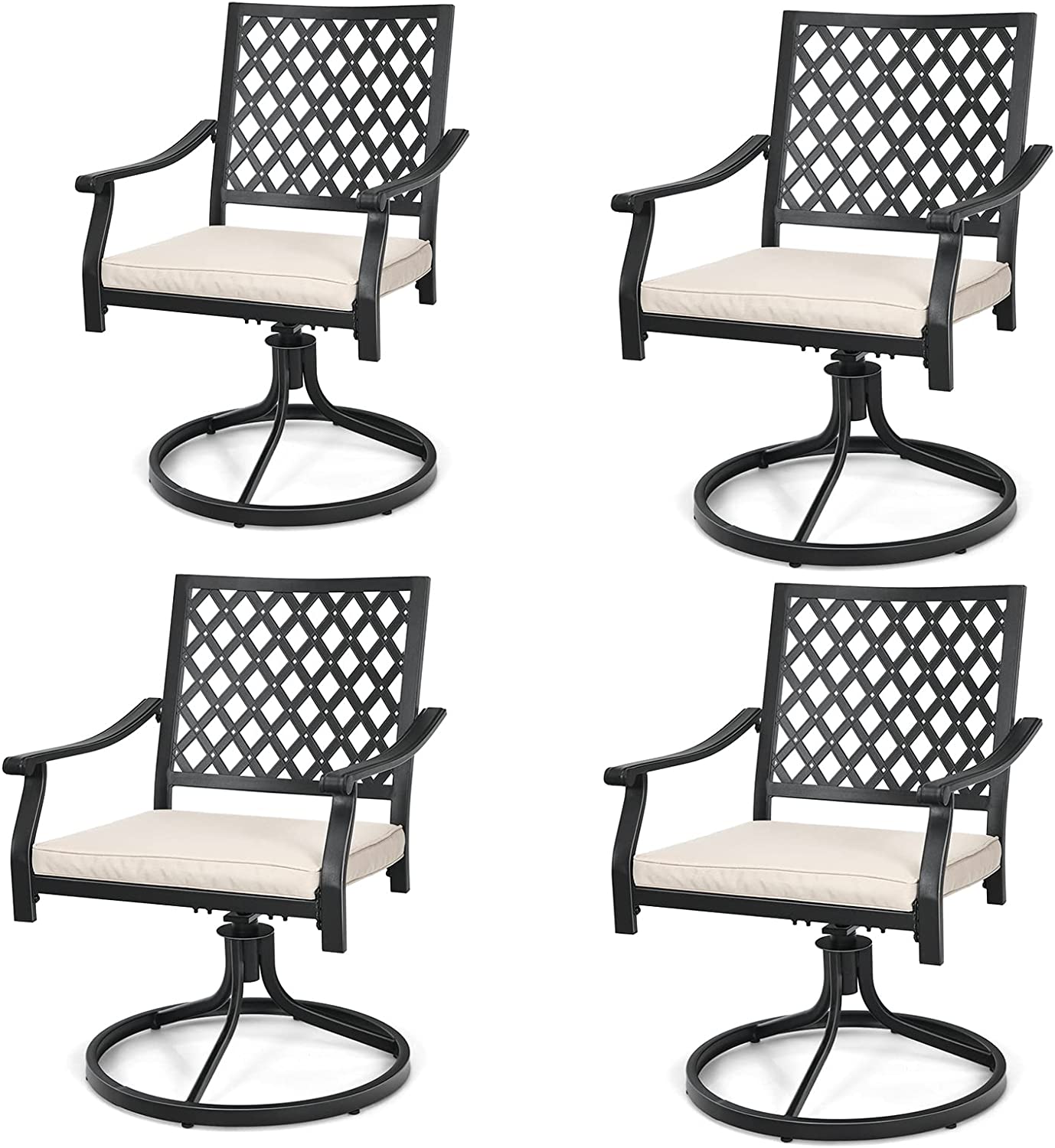 Giantex 2 or 4 Pack Swivel Outdoor Chairs, Patio Dining Rocking Chairs