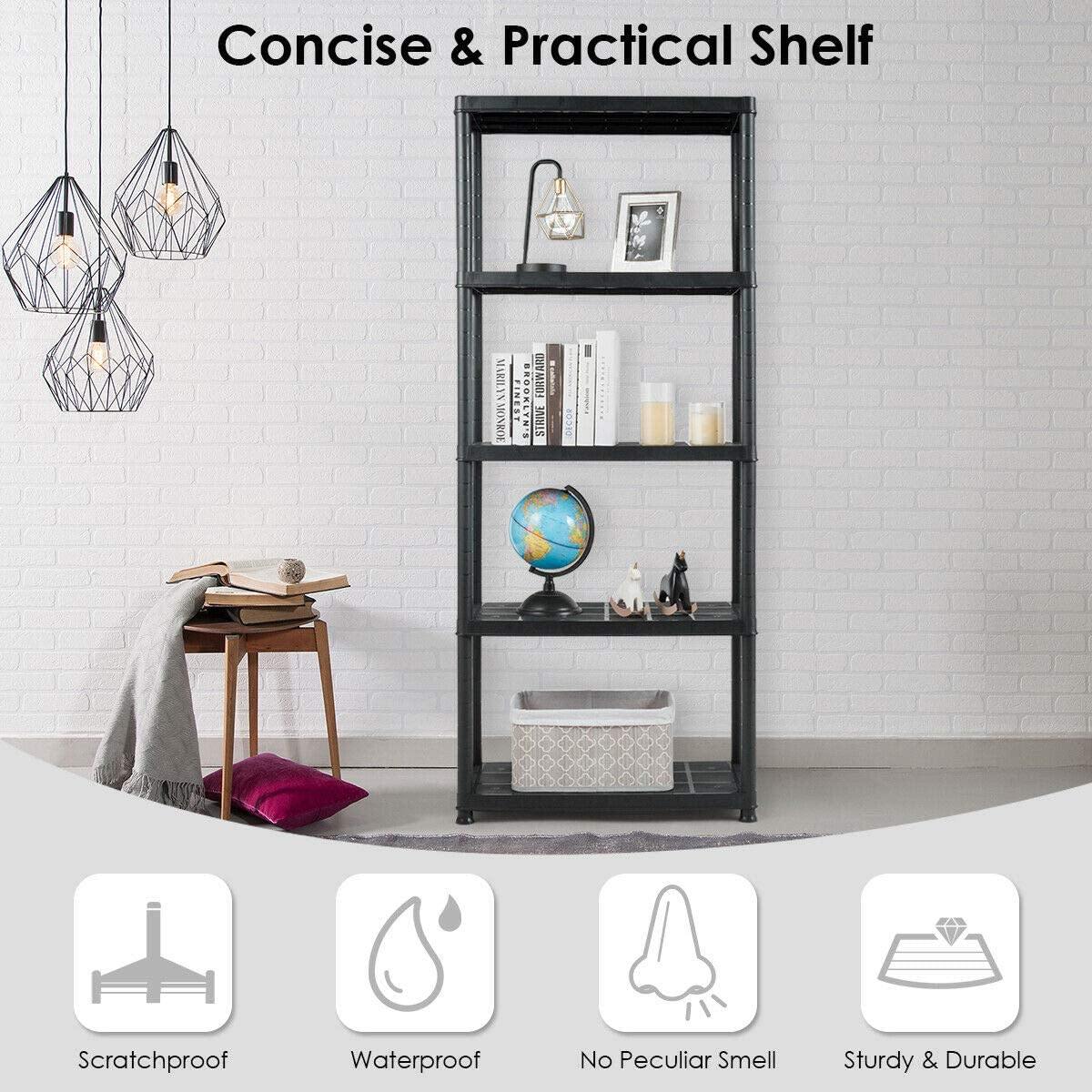 2 Pieces 5-Tier Ventilated Shelving Storage Rack - Giantexus
