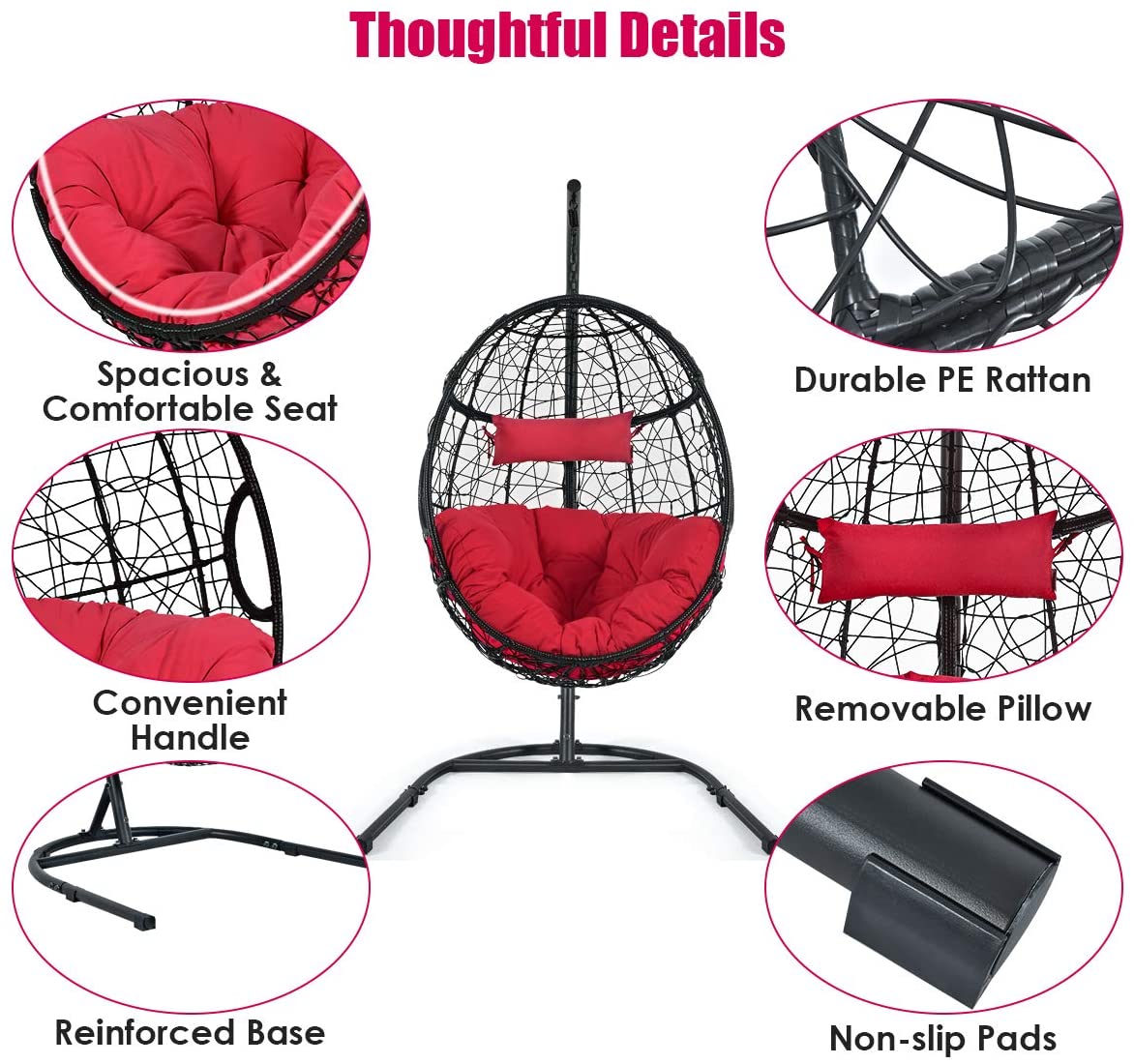 Hanging Egg Chair - Giantex