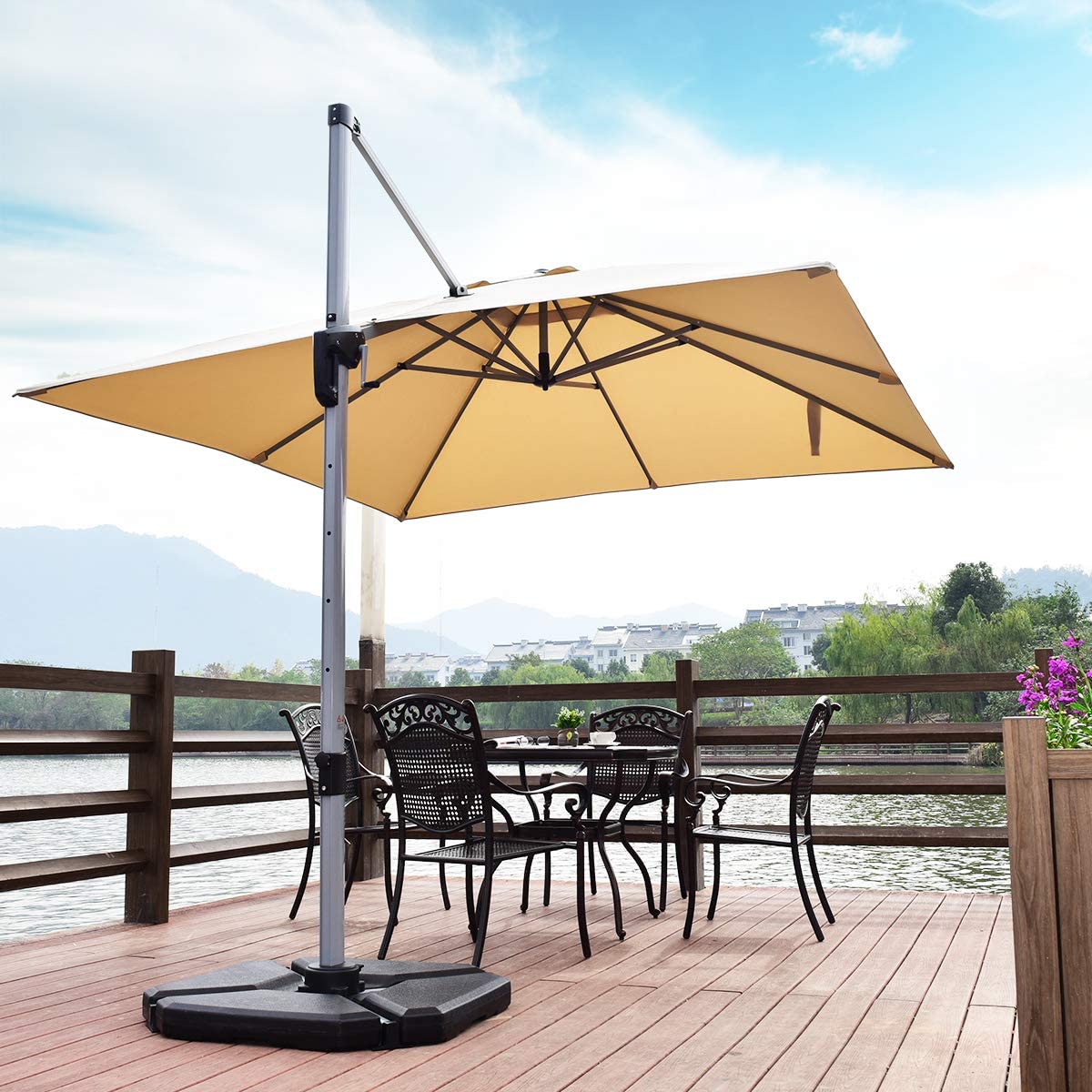 4PCS Patio Umbrella Base Weight (Triangular 33"X33") - Giantexus