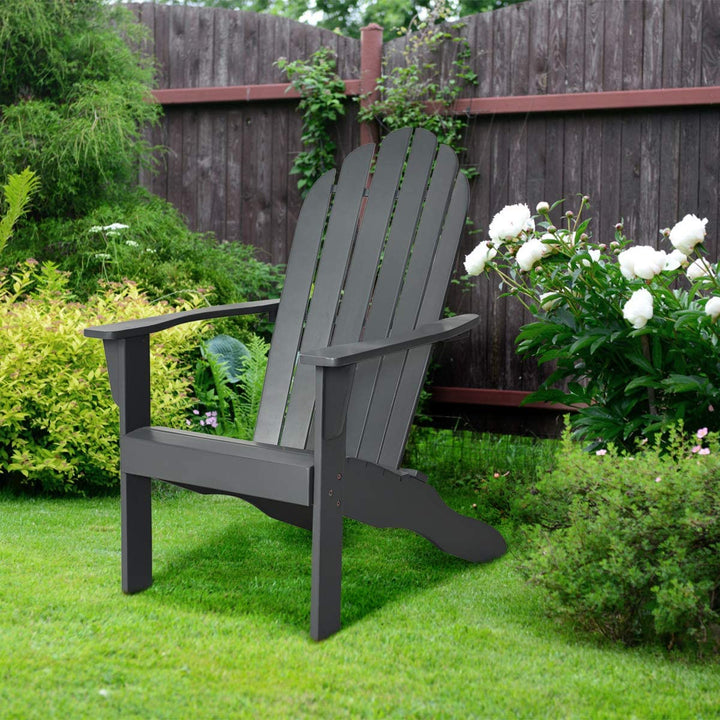 Giantex Adirondack Chair Outdoor Wooden W/Ergonomic Design Acacia Chair for Yard