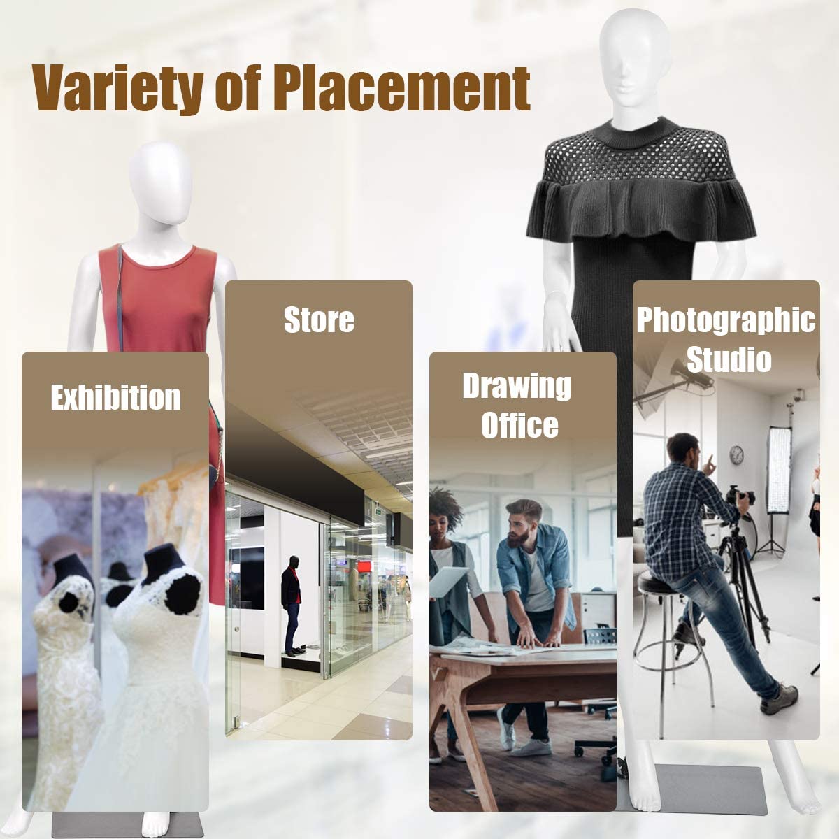 Female Mannequin Dress Form Display Manikin Torso????o?5.8 FT, White - Giantexus