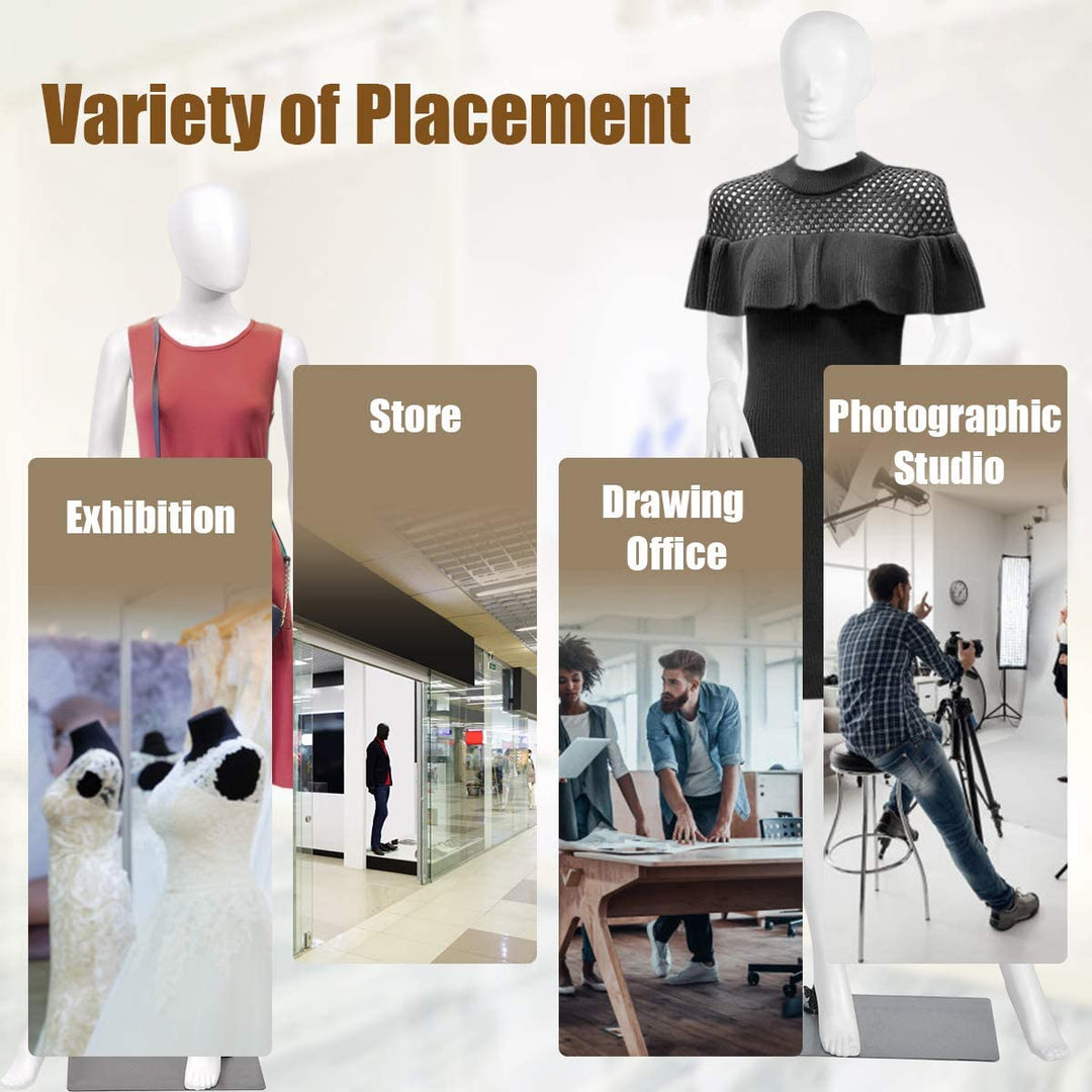 Female Mannequin Dress Form Display Manikin Torso????o?5.8 FT, White - Giantexus