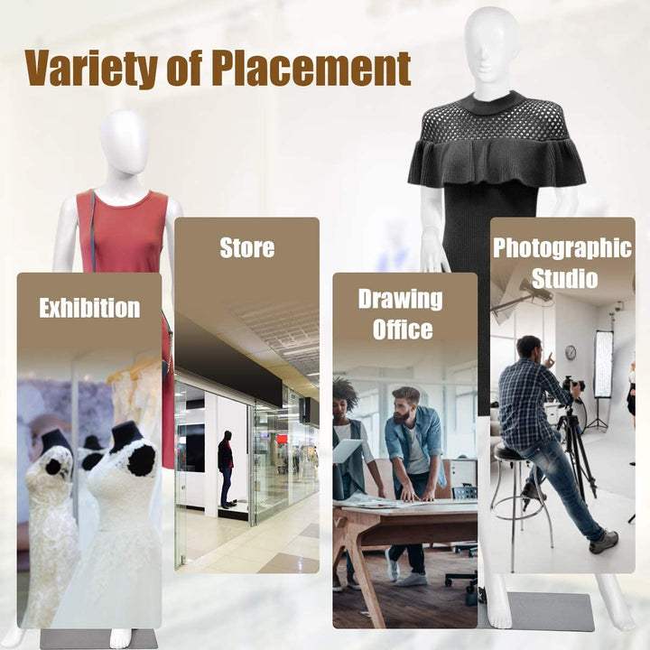Female Mannequin Dress Form Display Manikin Torso????o?5.8 FT, White - Giantexus