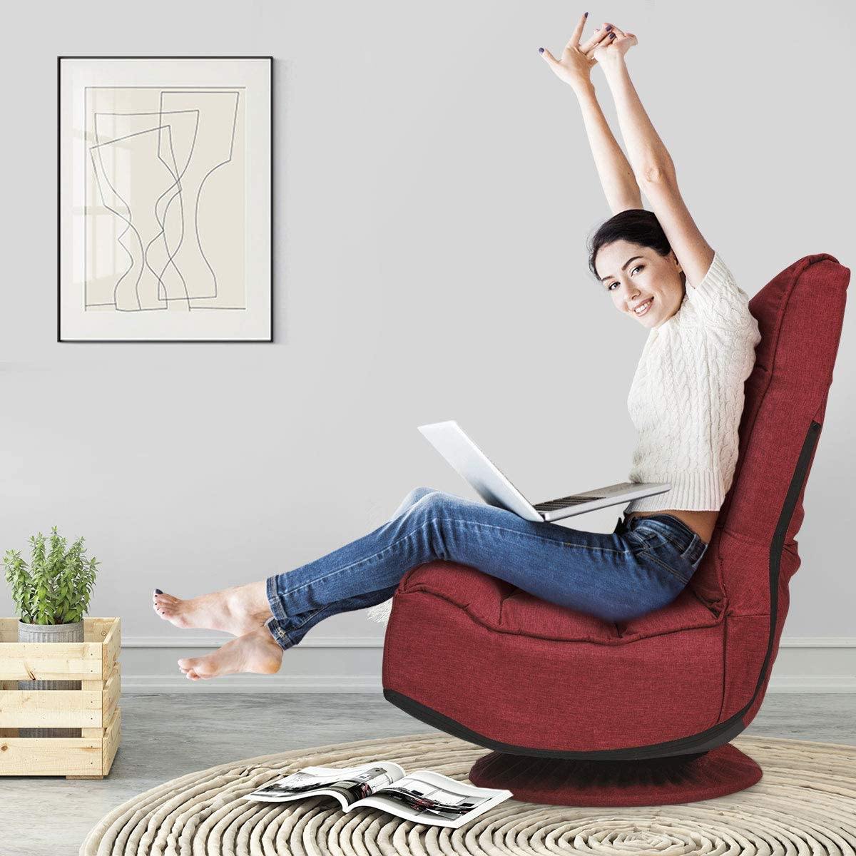 360 Degree Swivel Floor Chair, Lazy Sofa Lounge Chair - Giantexus