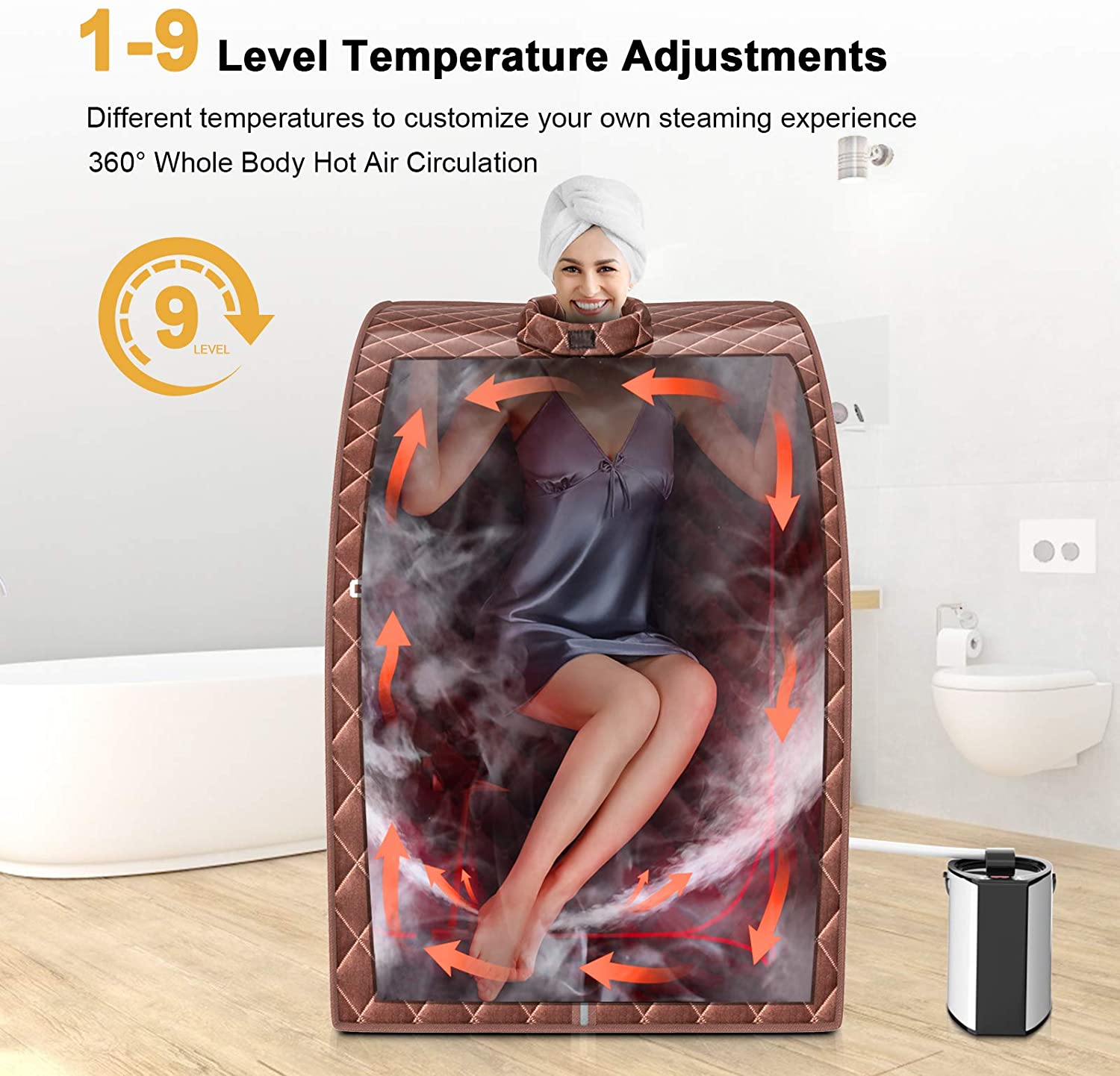 Giantex Portable Sauna 3L Personal Therapeutic Sauna Temperature & Timer Adjustable
