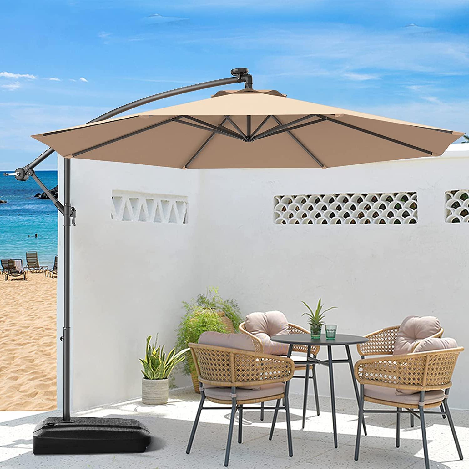 10ft Offset Patio Umbrella Cantilever Umbrella - Giantexus