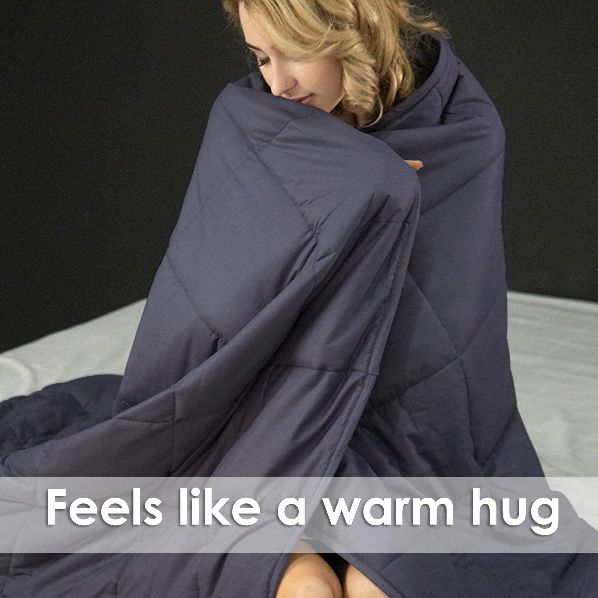 Adult Weighted Blanket & Removable Duvet Cover| 15-25 lbs, 60"x 80" | Queen Size Bed - Giantexus