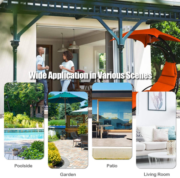 Hanging Chaise Lounger Chair, Arc Stand Porch Swing Chair - Giantex