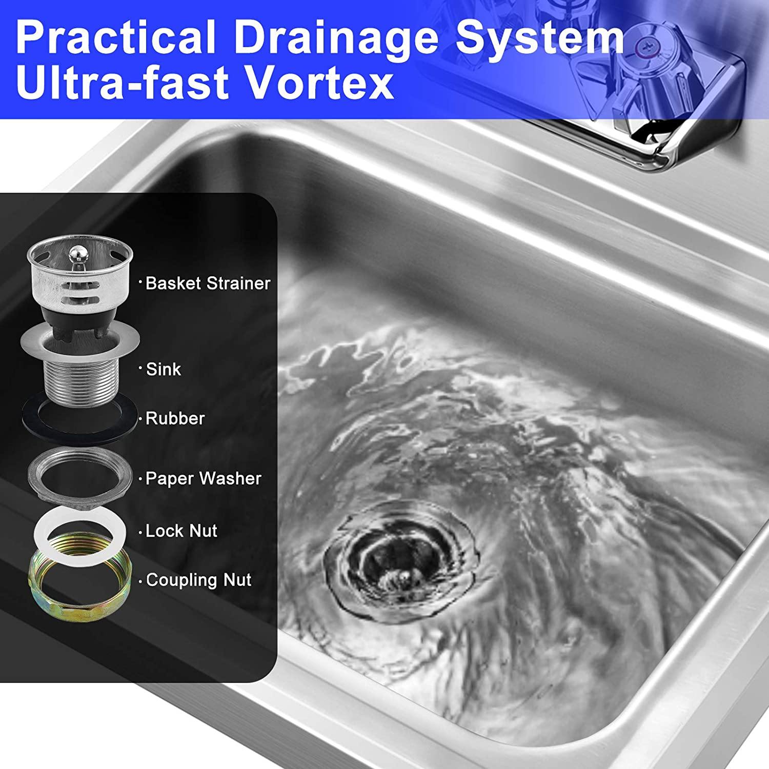 Giantex Stainless Steel Hand Washing Sink, 17" x 15" - Giantexus