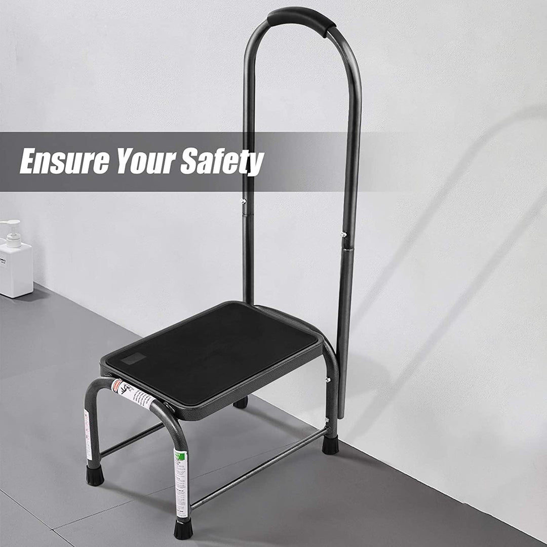Step Stool with Handle, Medical Step Stool w/ Handle and Non Skid Rubber Platform - Giantexus