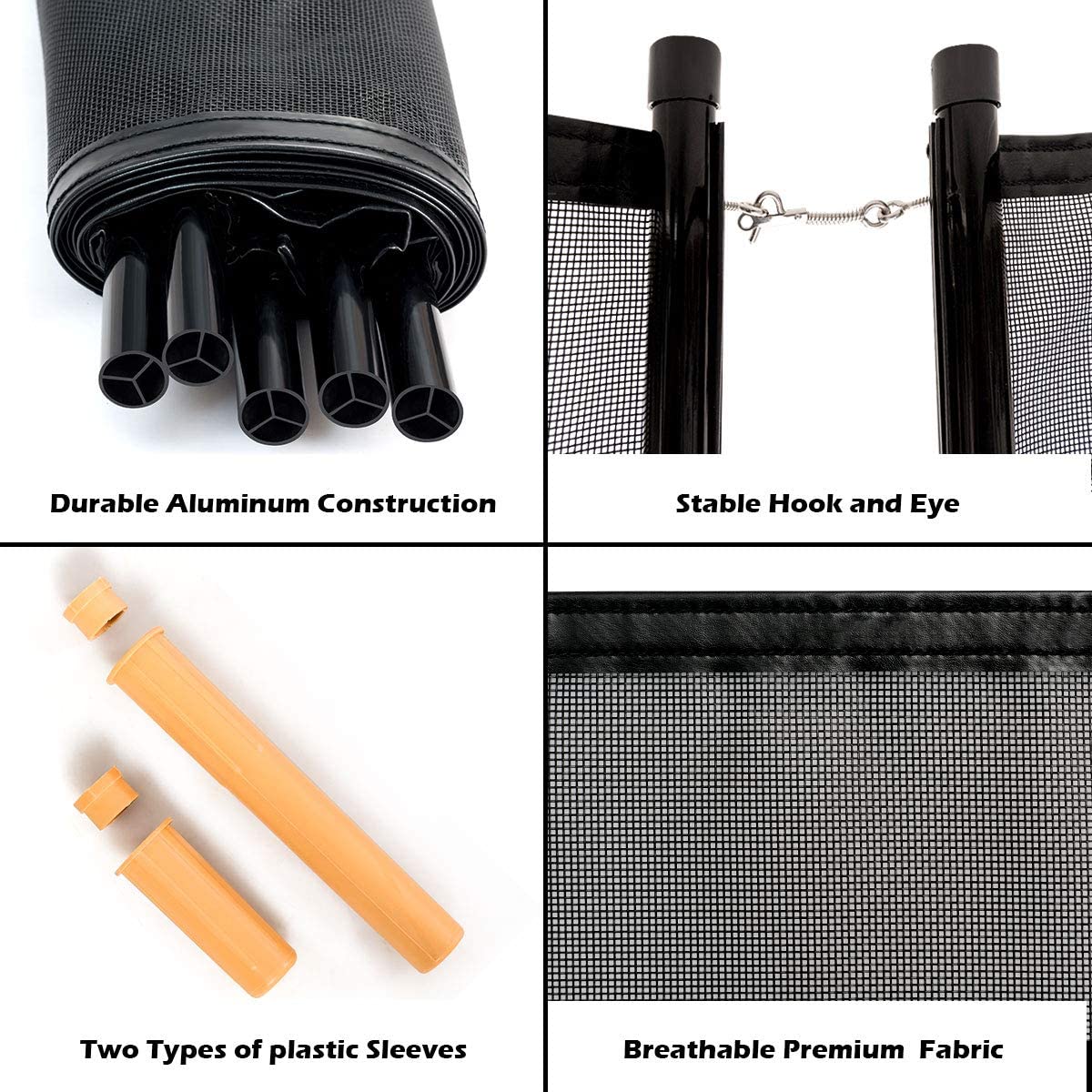 4Foot X12Foot Kit Safety Mesh Barrier W/ 2 Size Sleeves Removable Kids Garden Fence - Giantexus