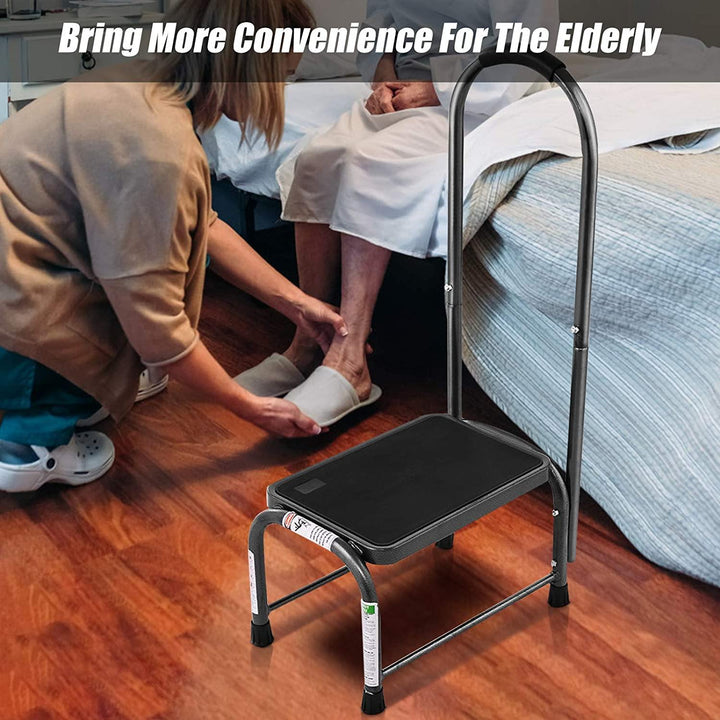 Step Stool with Handle, Medical Step Stool w/ Handle and Non Skid Rubber Platform - Giantexus