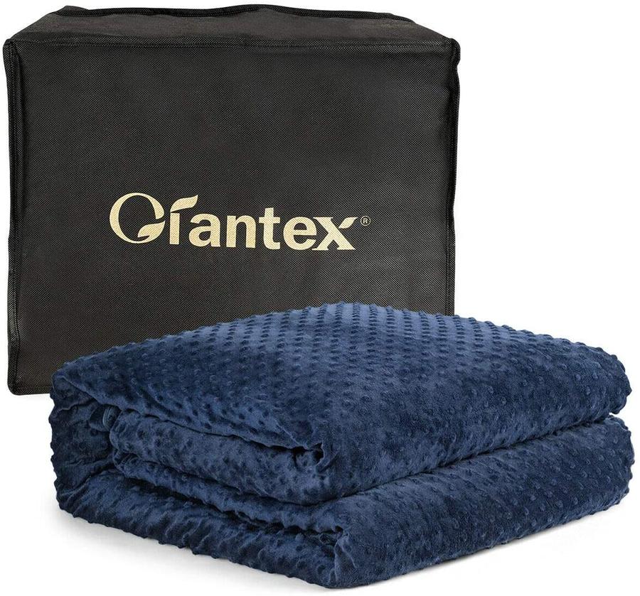 Adult Weighted Blanket & Removable Duvet Cover| 15-25 lbs, 60"x 80" | Queen Size Bed - Giantexus