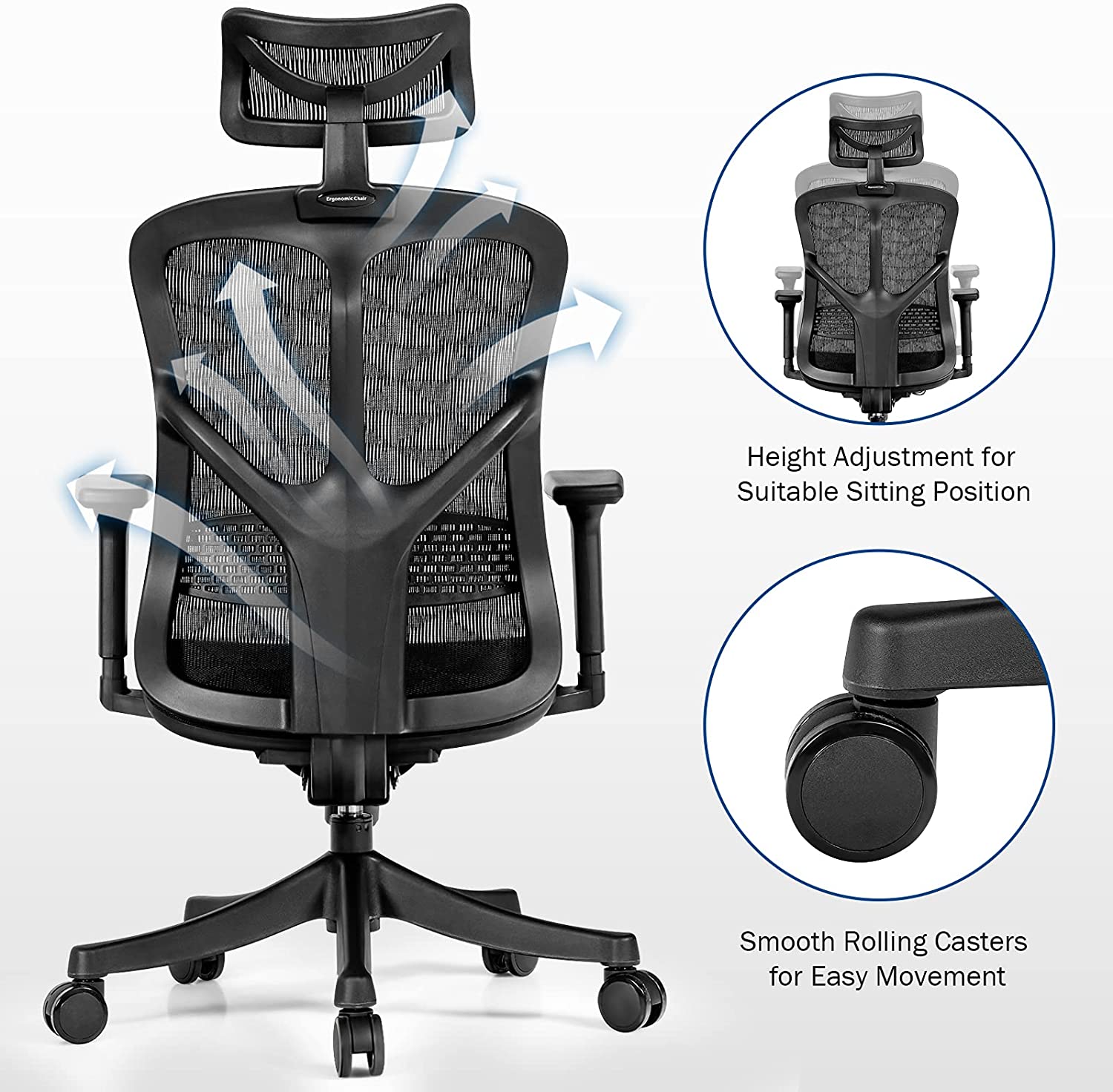 Ergonomic Office Chair, High Back Desk Chair