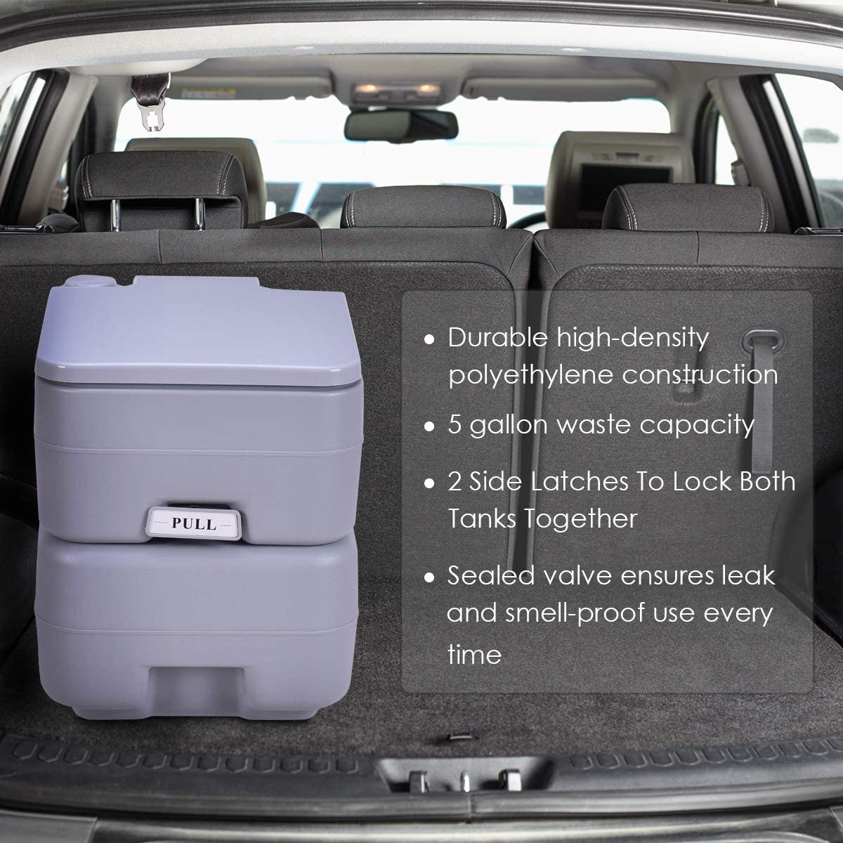 Giantex Portable Toilet 5 Gallon with Waste Tank, Built-in Rotating Spout
