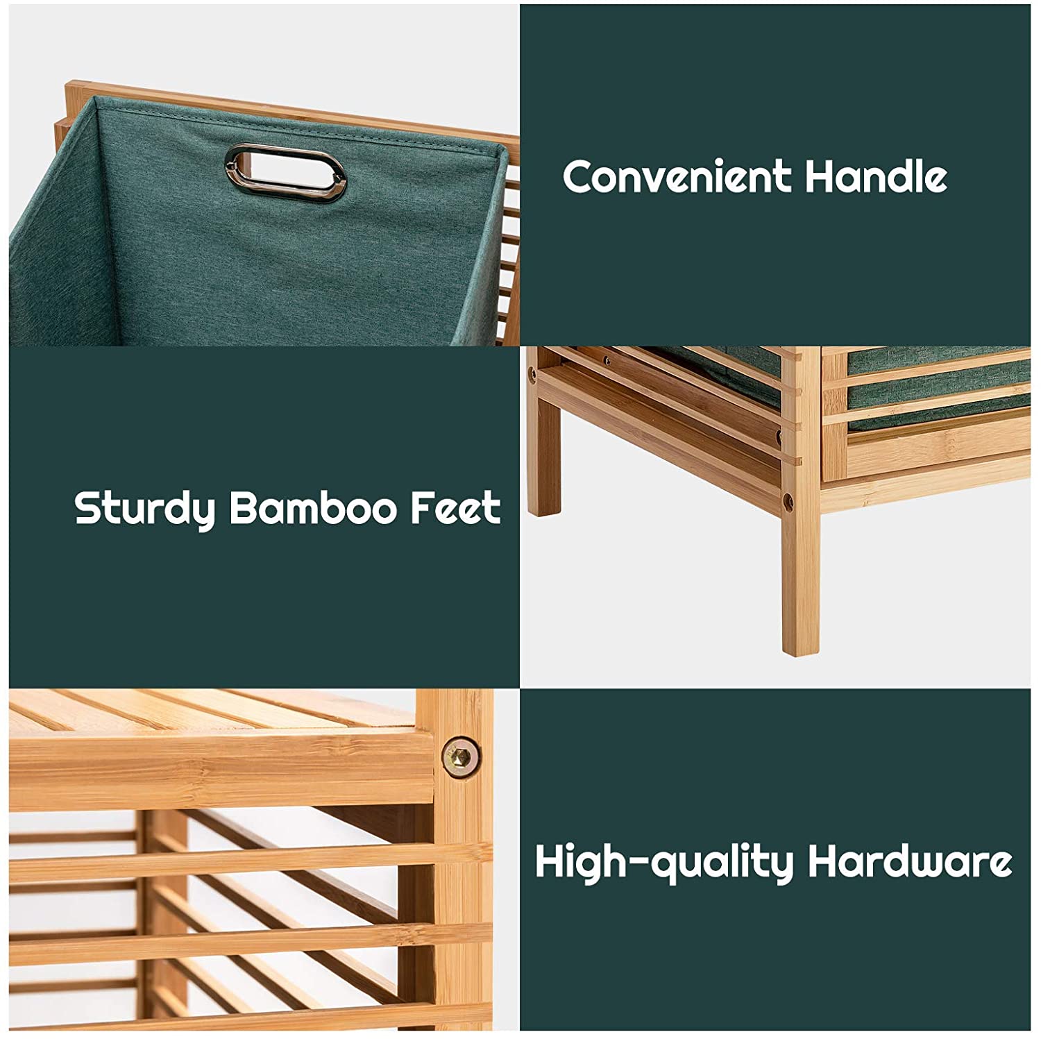 Bamboo Freestanding Clothes Basket - Giantexus