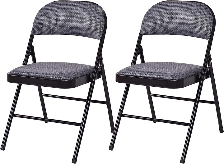4-Pack Folding Chairs with Metal Frame and Fabric Upholstered Padded Seat