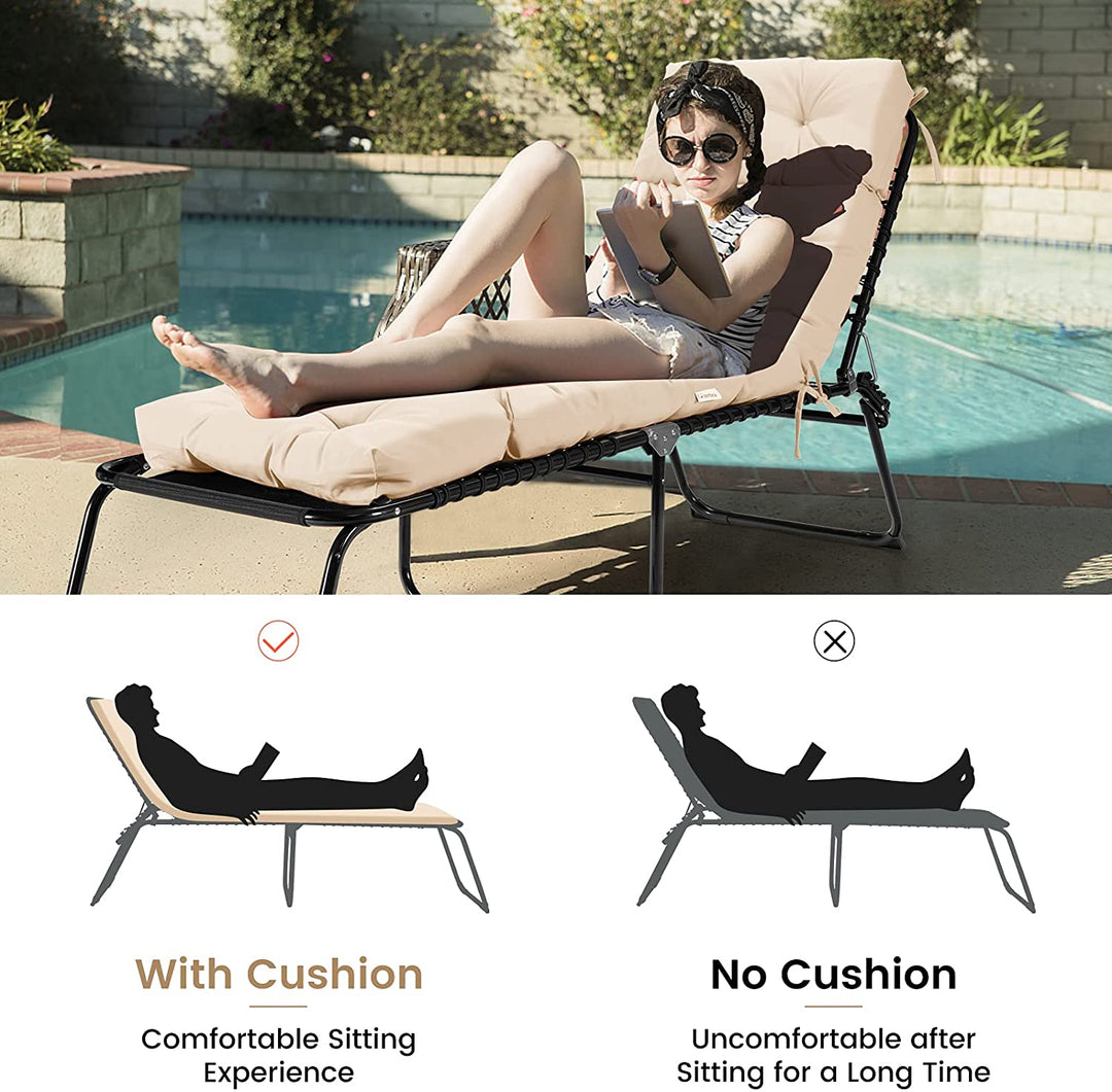 Giantex Set of 1/2/4 Lounge Chair Cushion(73X22X4 Inch)