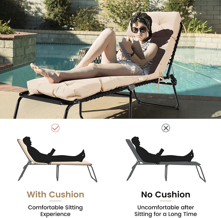 Giantex Set of 1/2/4 Lounge Chair Cushion(73X22X4 Inch)