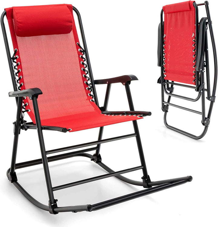 Giantex Rocking Camping Chair Folding - Outdoor Rocker Camping Chair