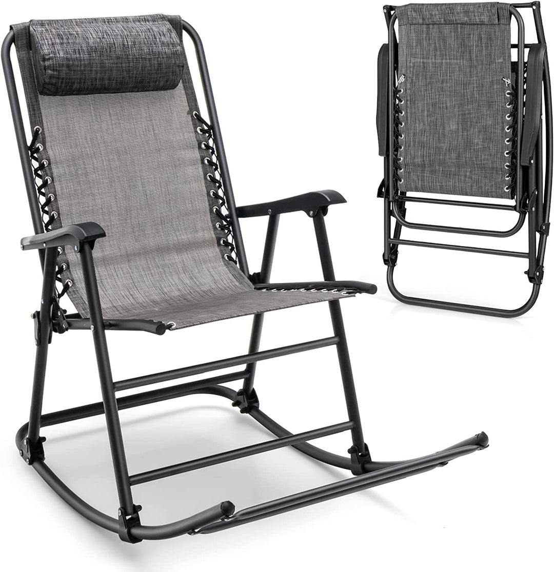 Giantex Rocking Camping Chair Folding - Outdoor Rocker Camping Chair