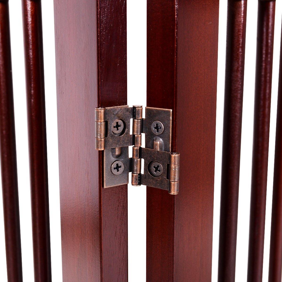 30" Configurable Folding 4 Panel Wood Fence - Giantexus