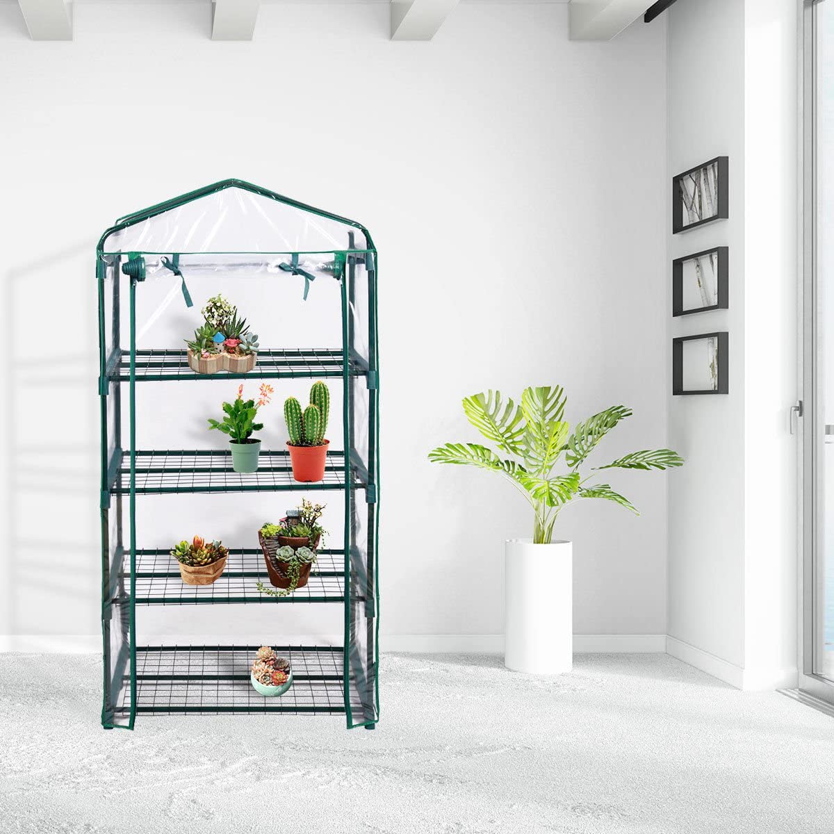 Outdoor Portable Greenhouse Multi Tier Shelves Stands Small Shelving Green House