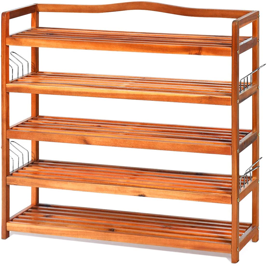 5-Tier Wood Shoe Rack Entryway Shoe Shelf Storage Organizer - Giantex