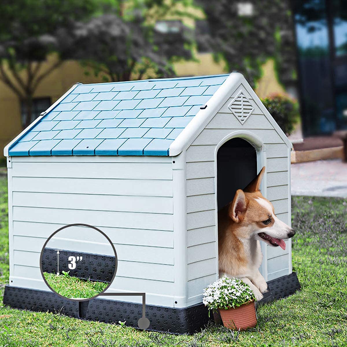 Waterproof Plastic Dog Houses - Giantex