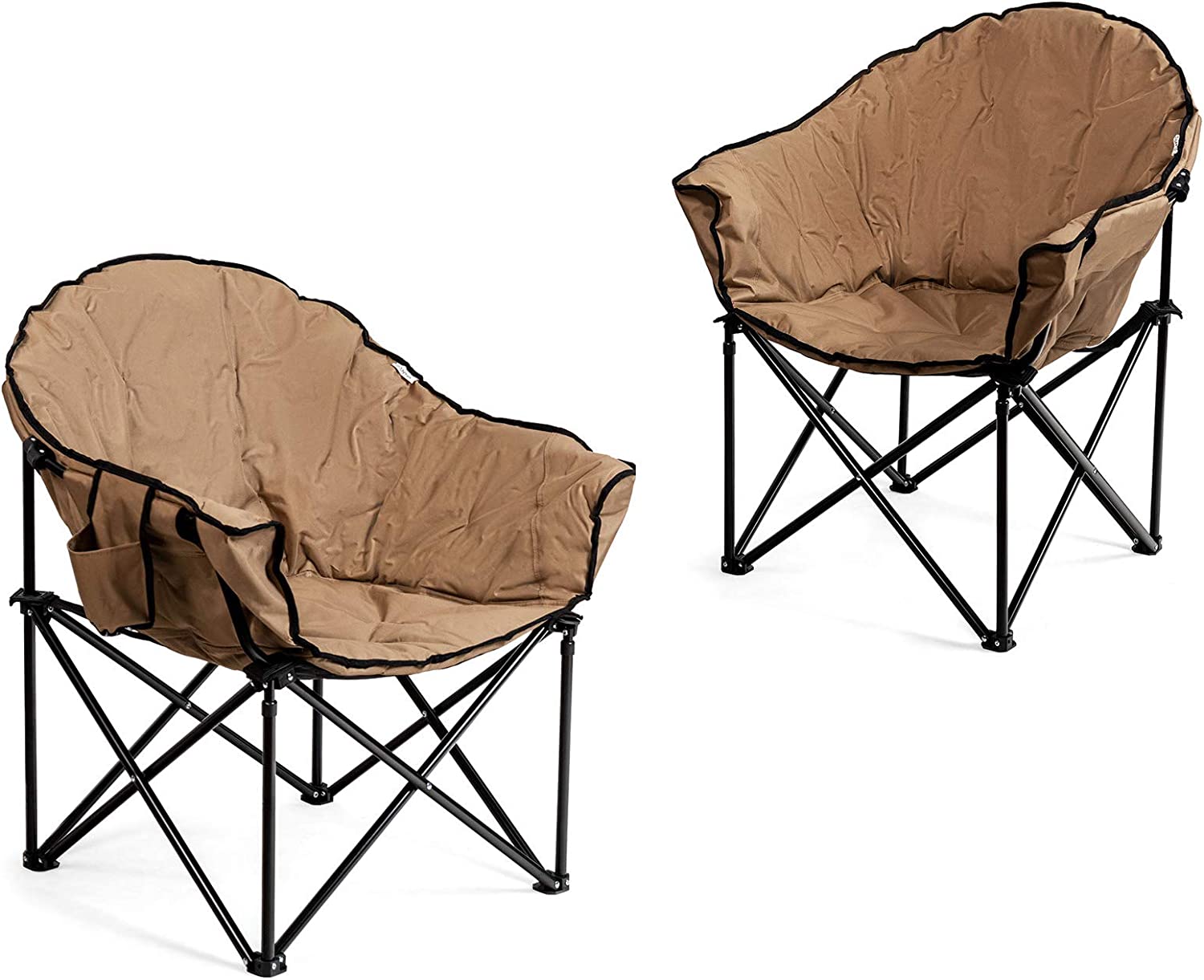 Giantex Portable Camping Chair, Lawn Chair, Outdoor Folding Chair with Cup Holder, Soft Seat
