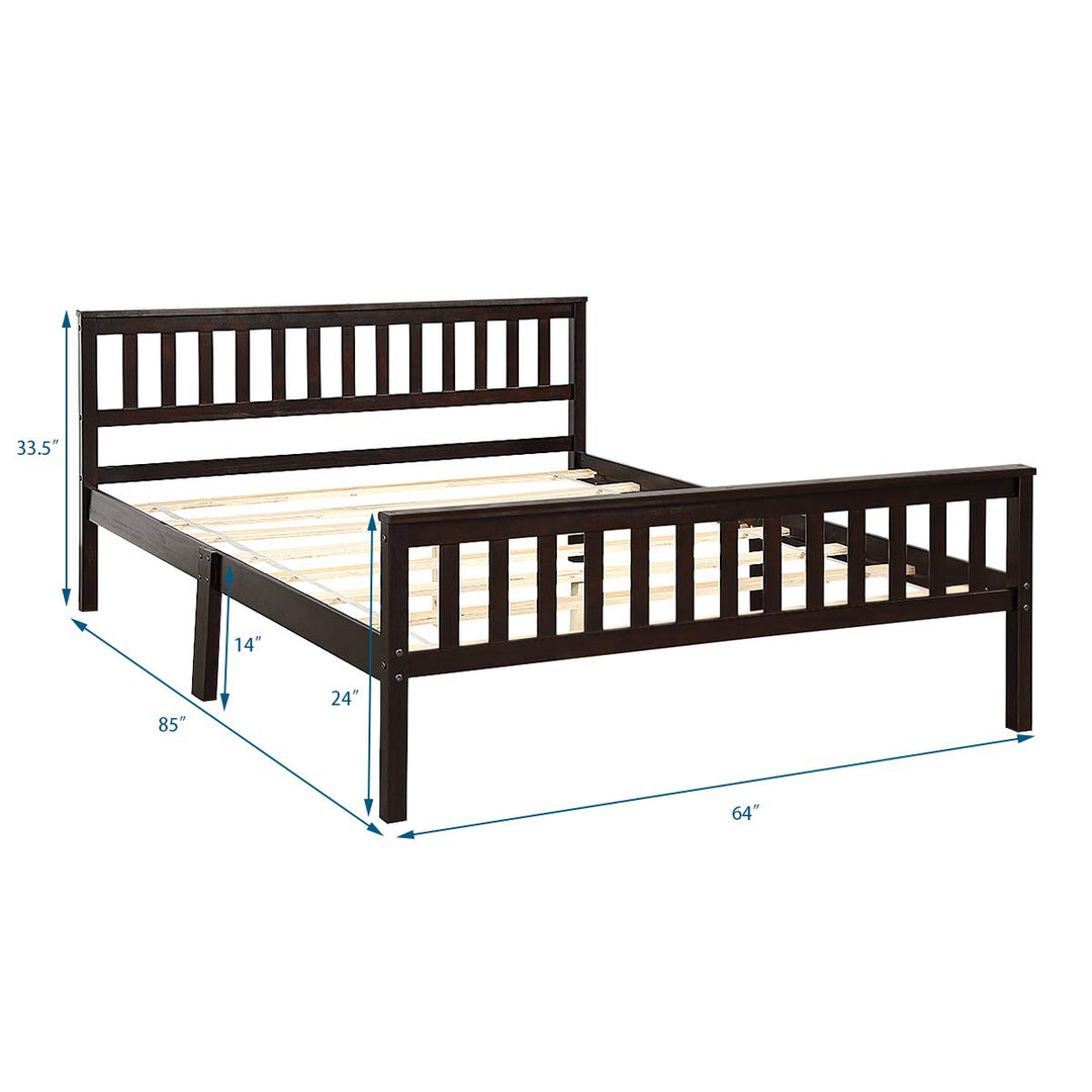 Giantex Wood Slats Great Support with Six Legs, No Box Spring Needed, Antique Espresso (Queen)
