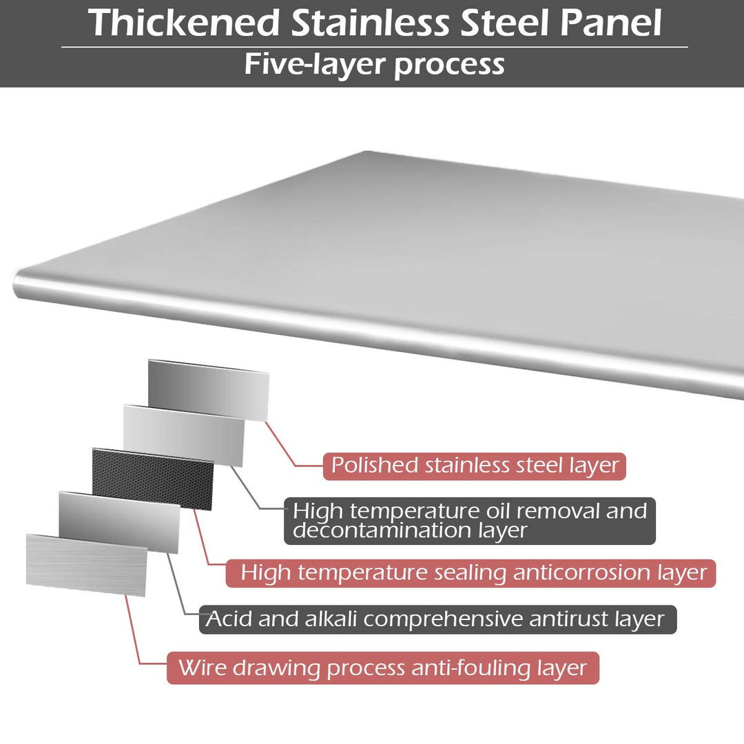 Giantex 48 x 30 Inches Stainless Steel Table w/ 4 Caster Wheels