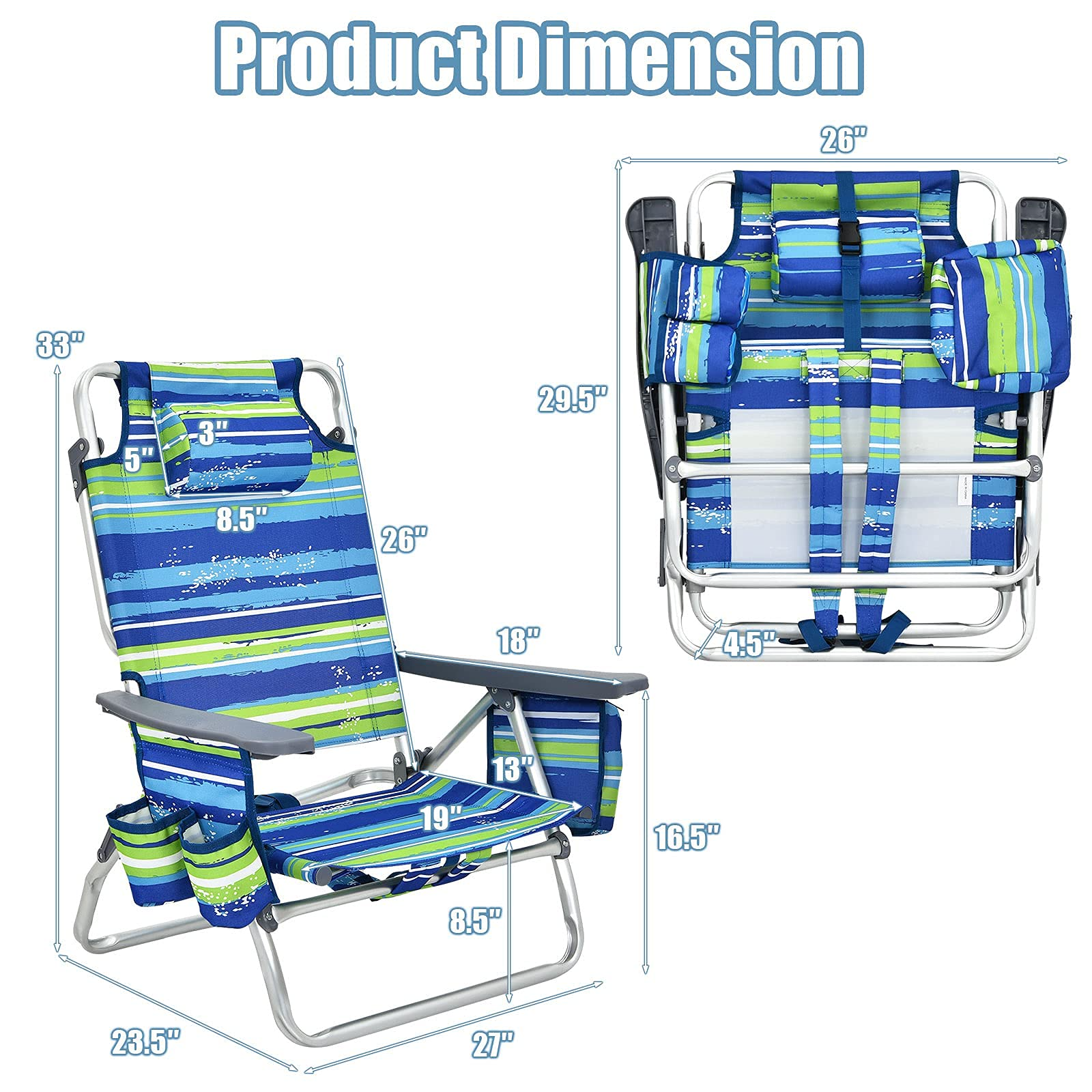 Giantex Beach Chair 2-Pack Sling Camping Chair