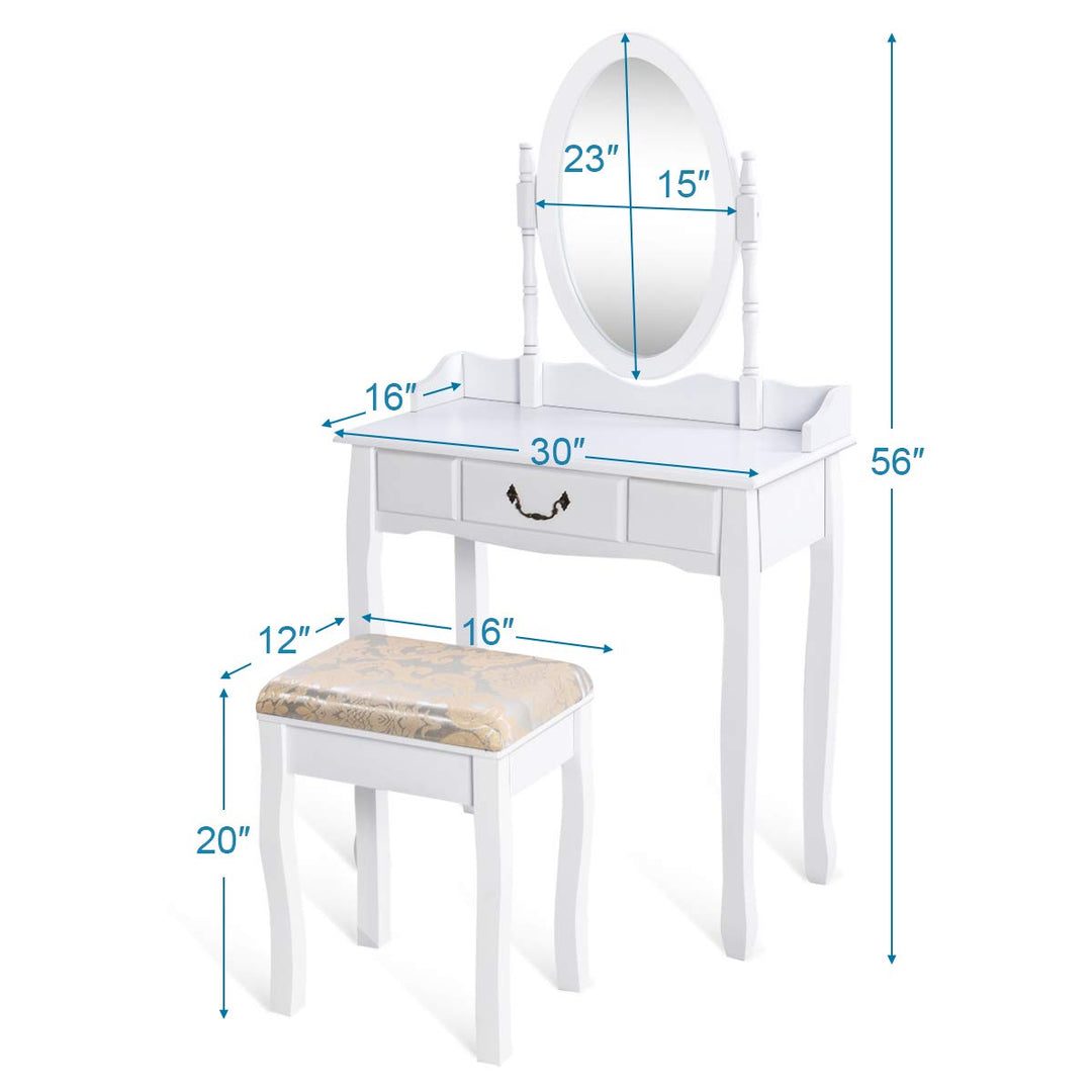 Giantex White Large Bedroom Vanities w/Drawer