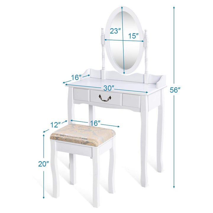 Giantex White Large Bedroom Vanities w/Drawer