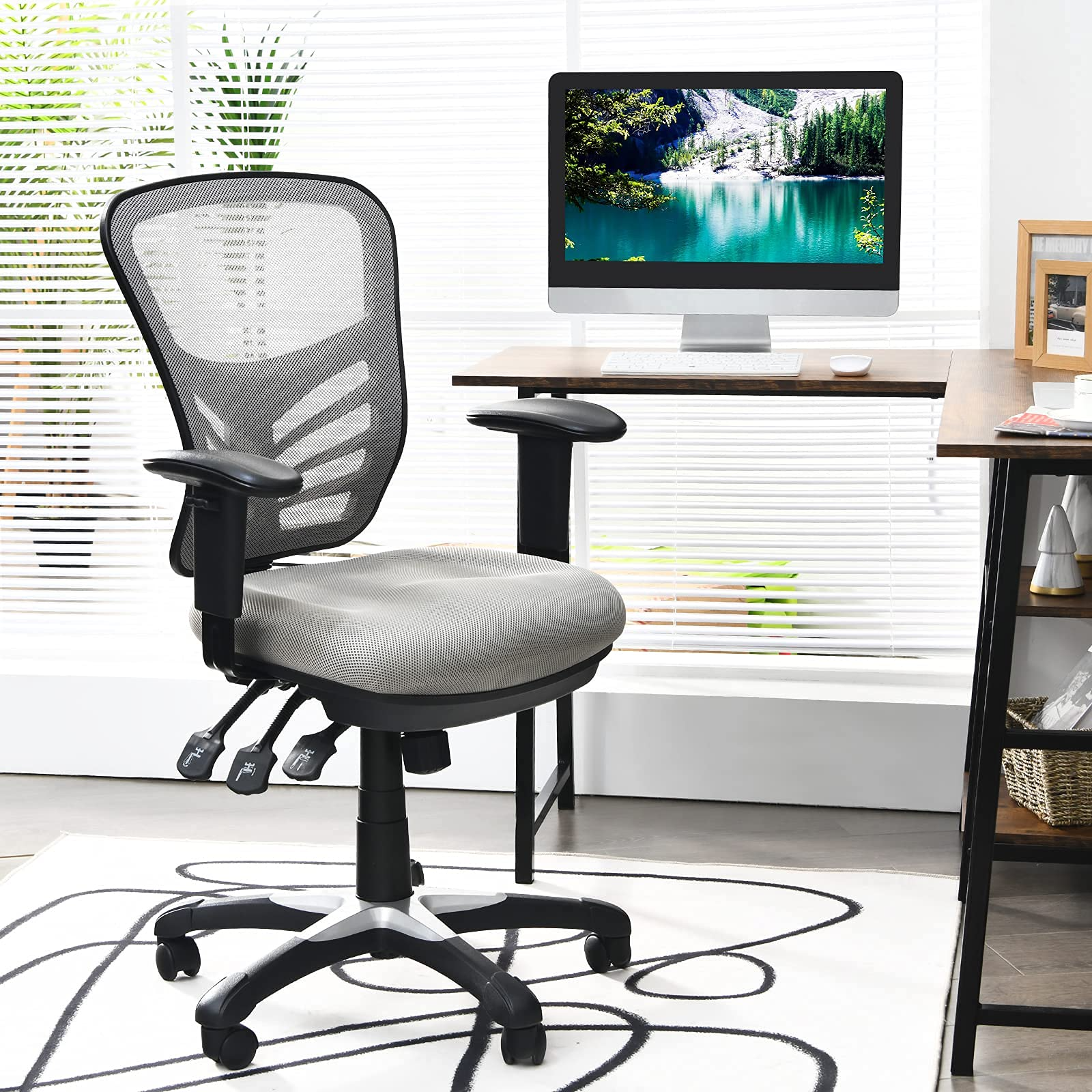 Giantex Seat Tilt Adjustment Office Chair for Working Studying Gaming