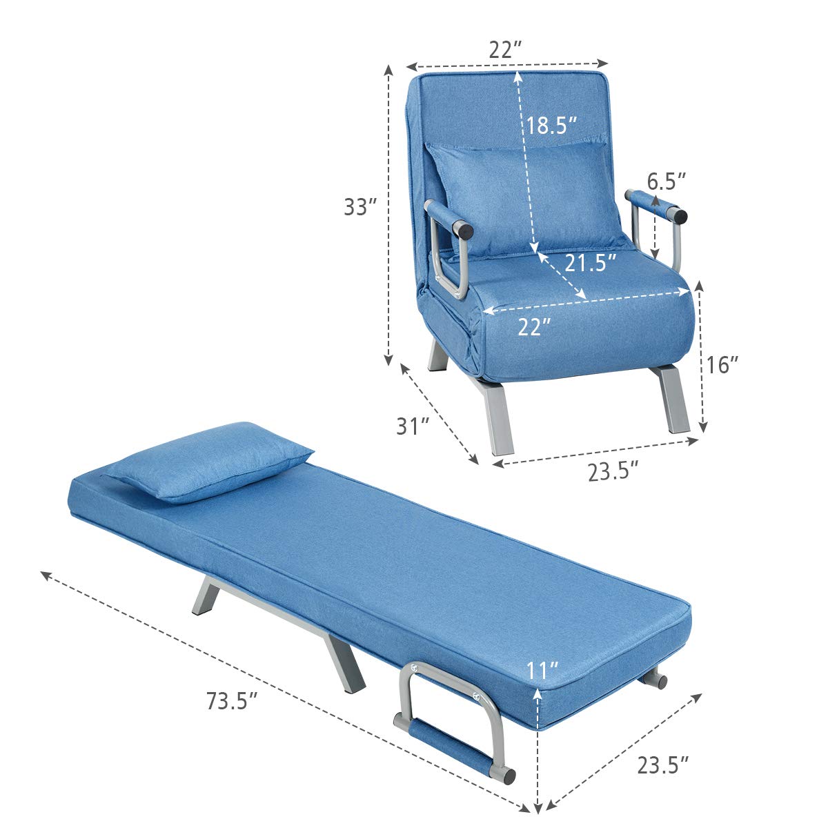 Giantex Convertible Sofa Bed Sleeper Chair