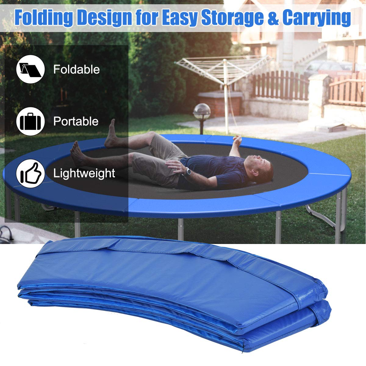 Giantex Trampoline Pad, 8ft 10ft 12ft 14ft 15ft 16ft Trampoline Replacement Safety Pad