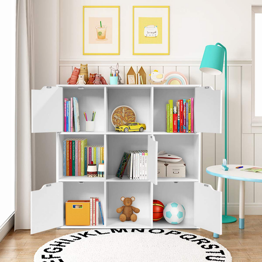 Giantex 9-Cube Storage Organizer, Storage Cabinet with 4 Open Cubes and 5 Cabinets
