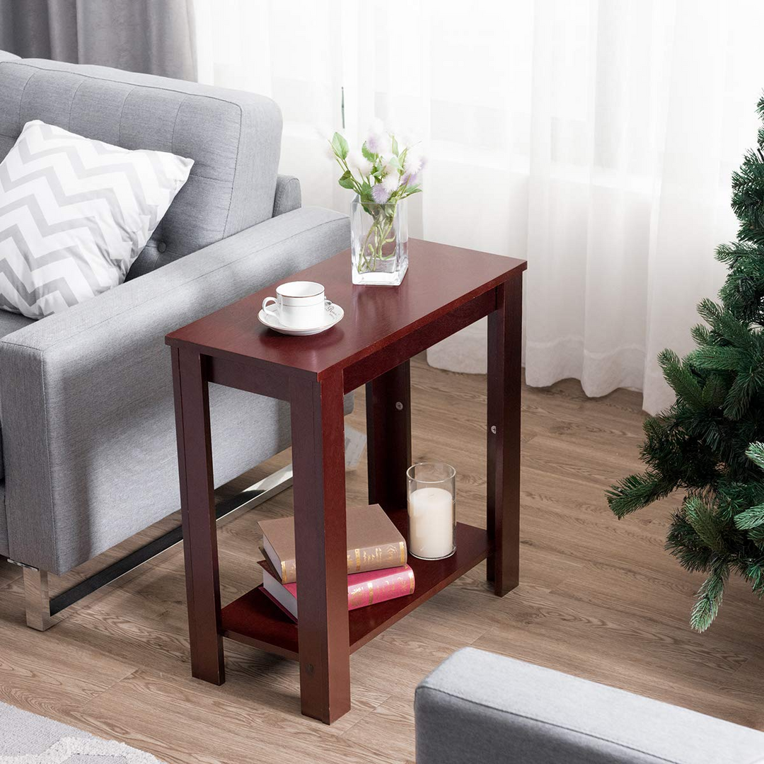 Giantex Chairside Table Nightstand W/Shelf Telephone Table Coffee Bedside Sofa Table