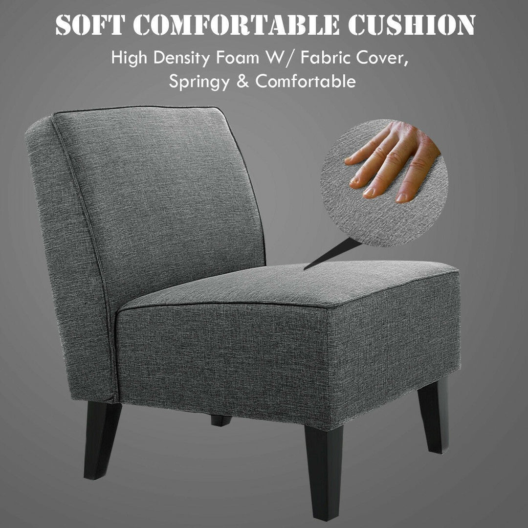 Thick Armless Accent Chair, Fabric Upholstered Slipper Chair - Giantexus