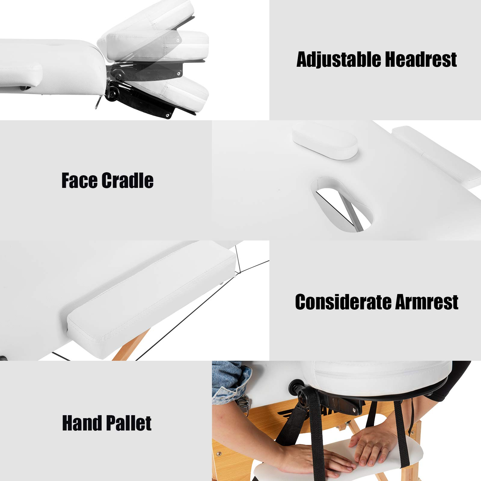Giantex Folding Massage Table 84'' Professional Massage Bed