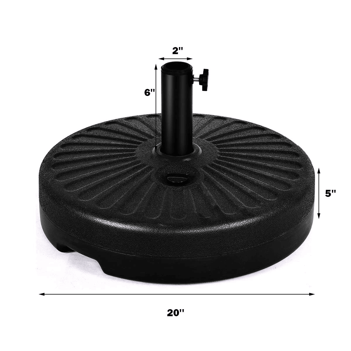 Giantex 23L Round Water Filled Patio Umbrella Base, 20" Heavy Duty Stand Weight - Giantexus