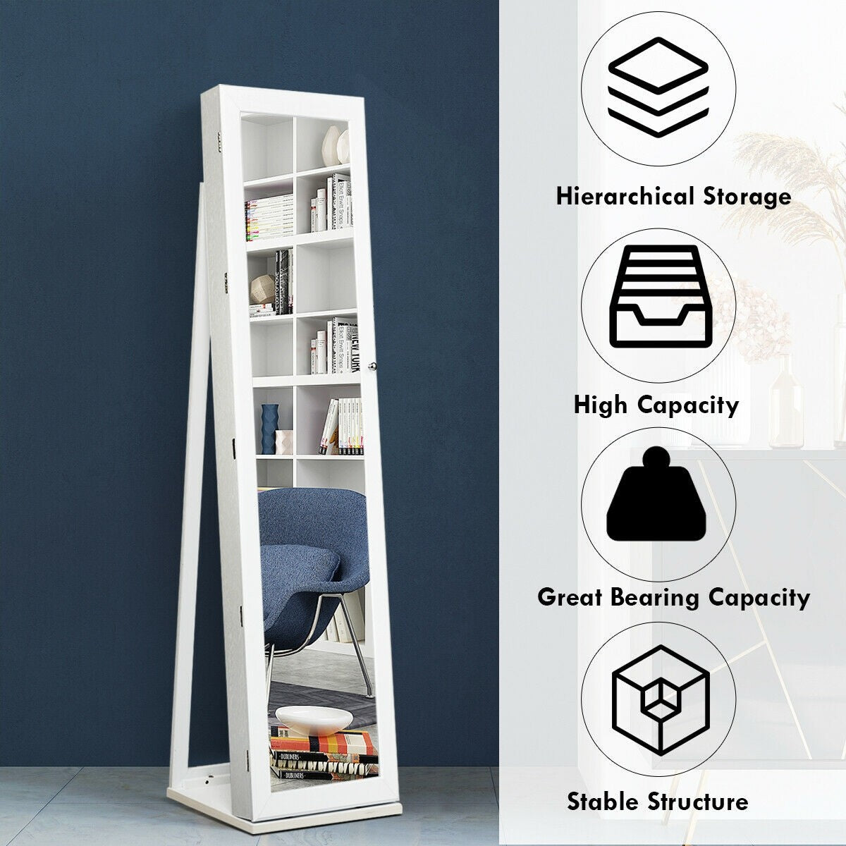 CHARMAID | Standing Jewelry Armoire - Giantexus