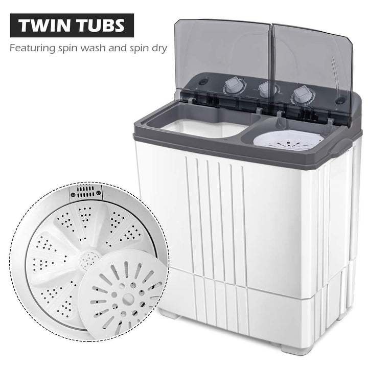 20Lbs Capacity (12Lbs Washing and 8Lbs Spinning), Compact Portable Washing Machine, Mini Laundry Washer for Apartment and Home - Giantexus