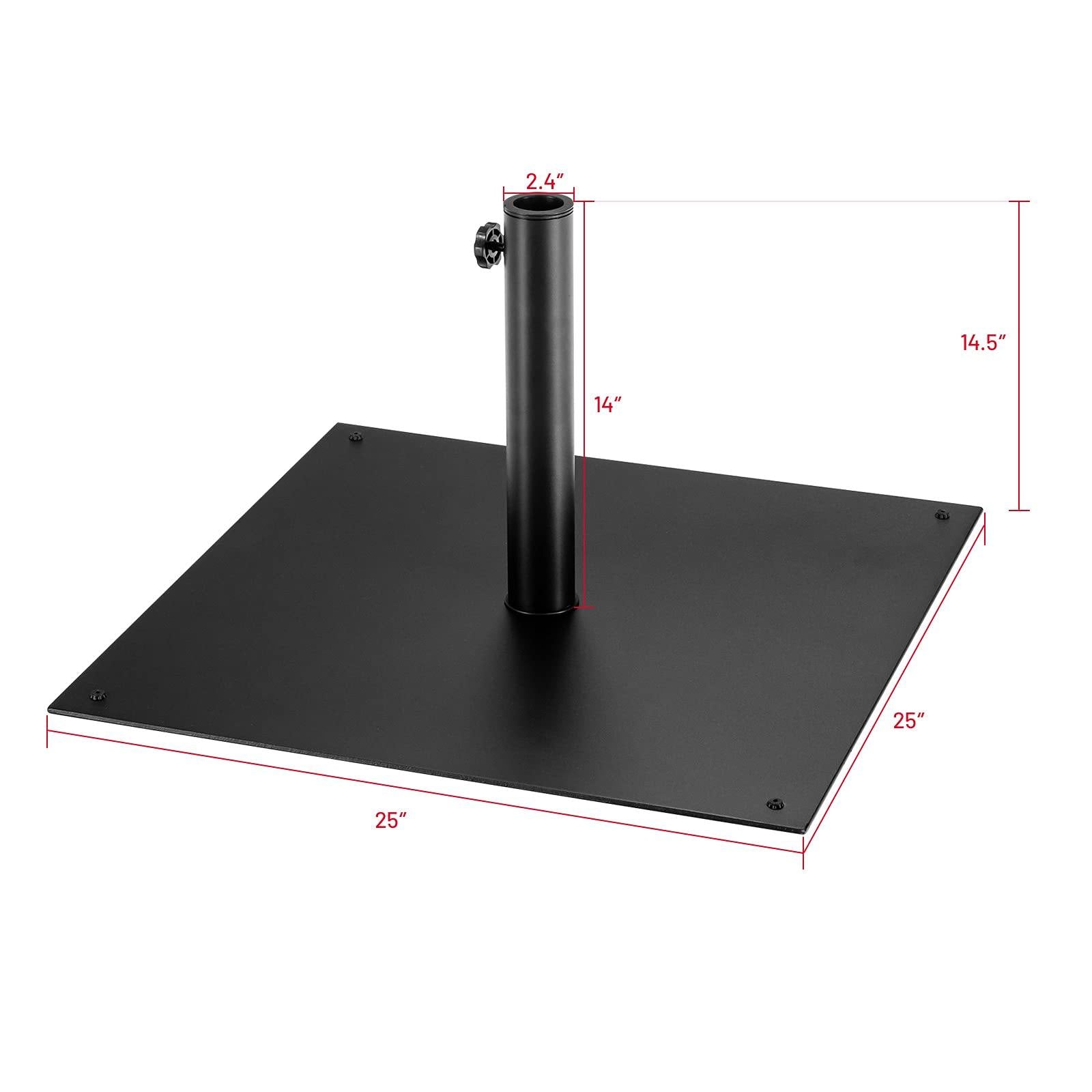 Giantex Square Umbrella Base, Steel Heavy Duty Patio Market Umbrella Stand (20/25 Inch) - Giantexus