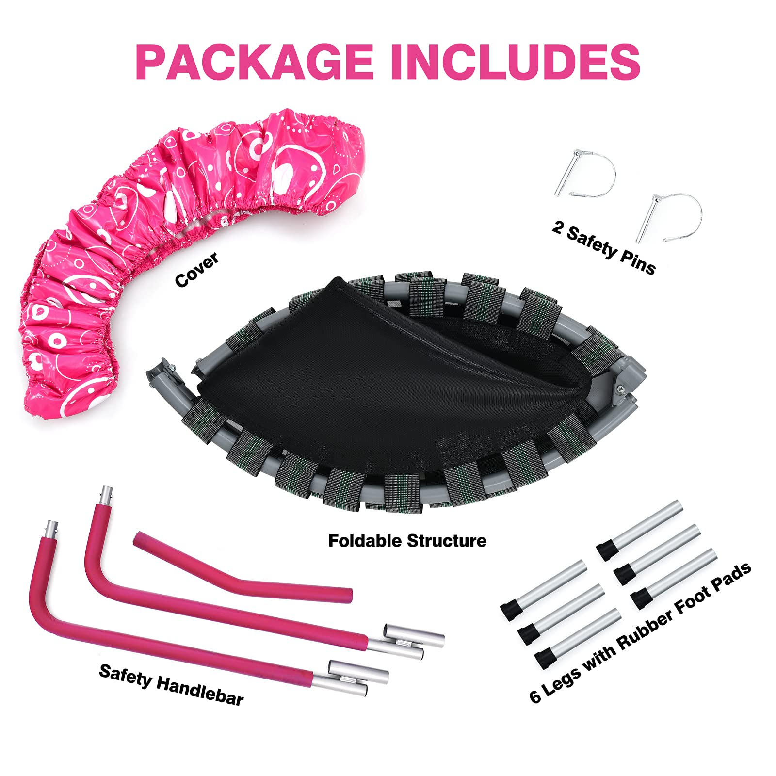 36-Inch Mini Kids Trampoline with Foamed Handle