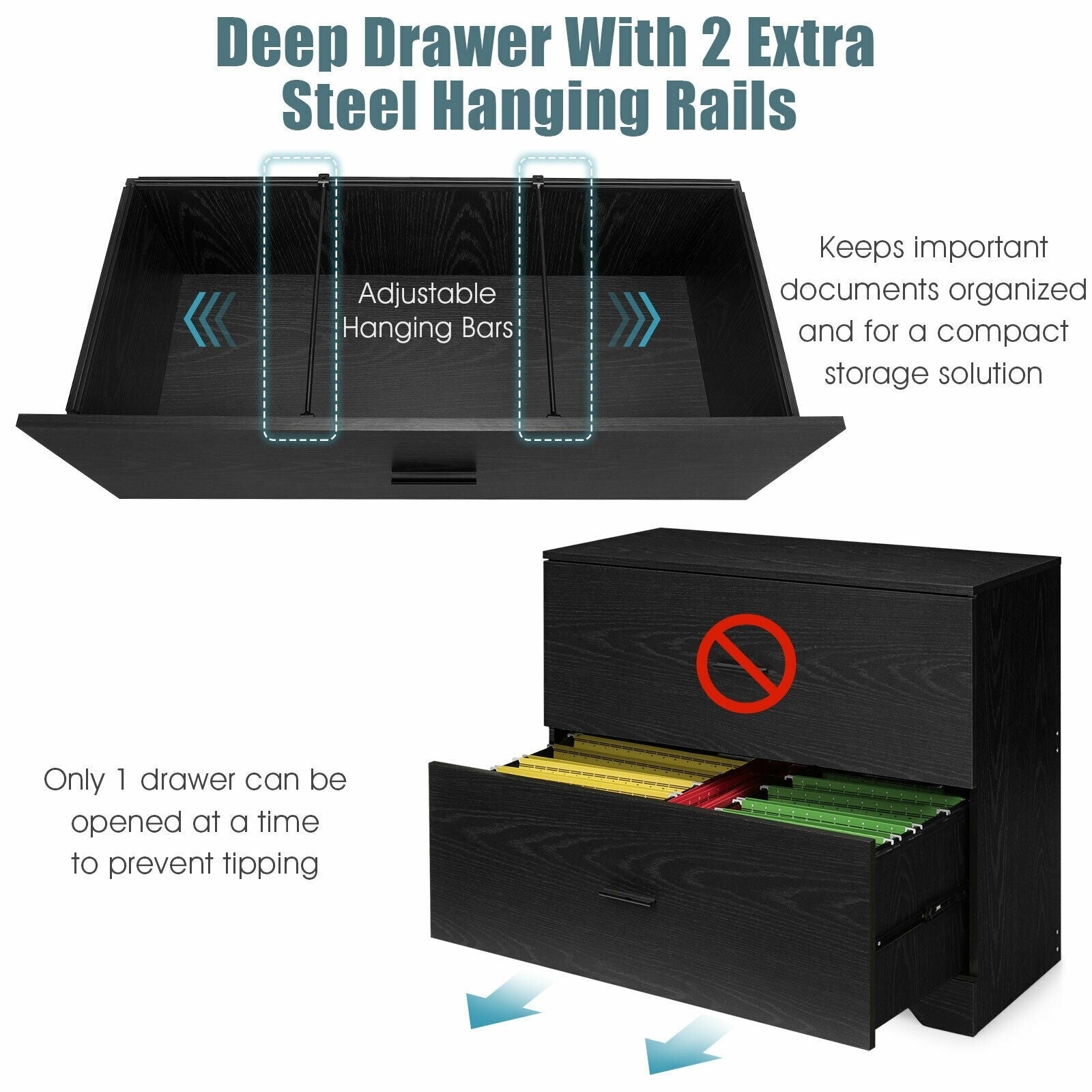 Giantex 2-Drawer Lateral File Cabinet Printer Stand